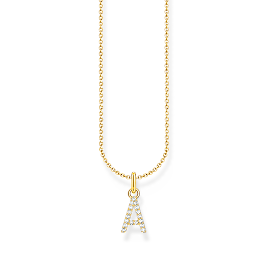 Thomas Sabo YGP Necklace Initial A with CZ KE2240-414-14