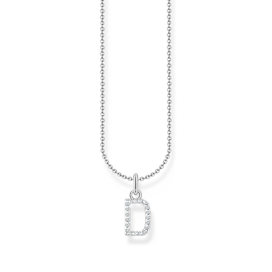 Thomas Sabo Silver Necklace with CZ Initial D  KE2243-051-14