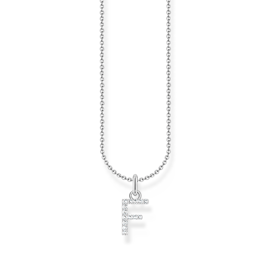 Thomas Sabo Silver Necklace With CZ Initial F KE2245-051-14