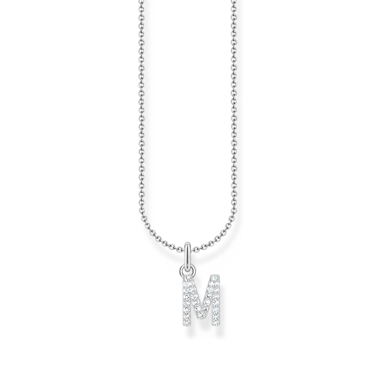 Thomas Sabo Silver necklace with CZ Initial M KE2252-051-14