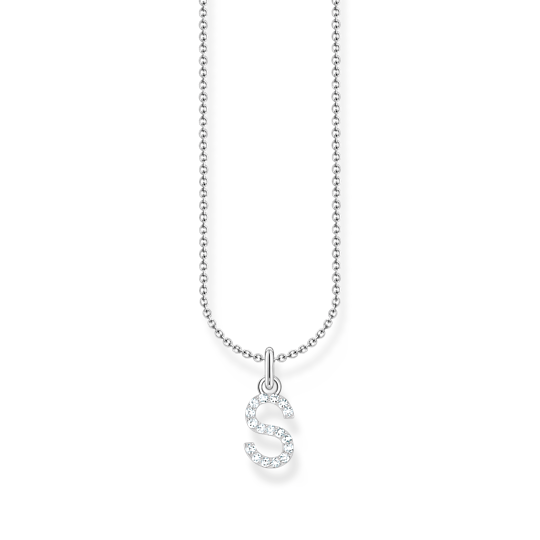 Thomas Sabo Silver Necklace with CZ Initial S KE2258-051-14-L45V