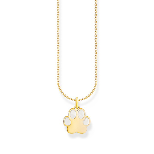 Thomas Sabo Gold Plated Paw Print Necklace KE2266-427-14-L45V