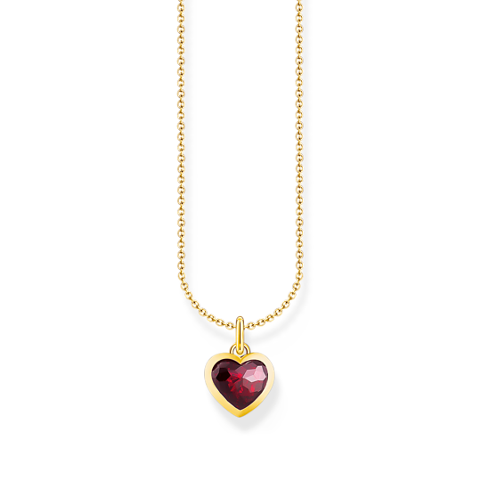 Thomas Sabo Gold Plated Necklace with Red Heart Pendant KE2268-414-10-L45V