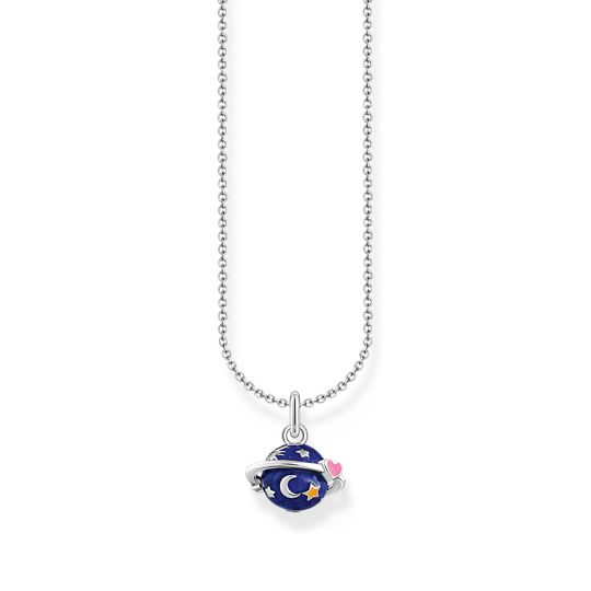 Thomas Sabo Silver Necklace with Enamel Saturn KE2272-041-7