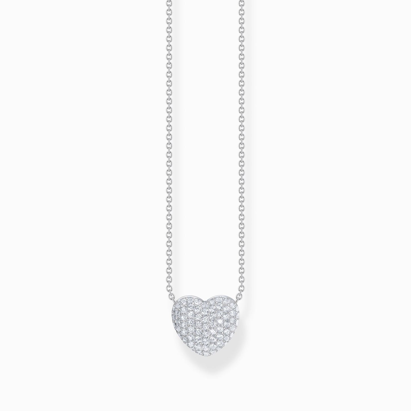 Thomas Sabo Silver Necklace with Heart Pendant and white zirconia KE2277-051-14
