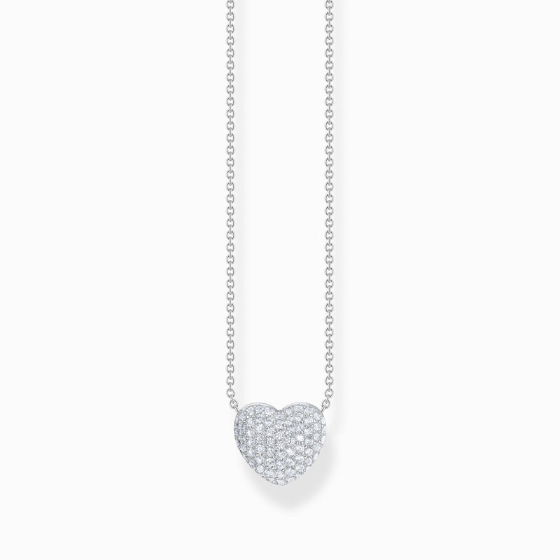 Thomas Sabo Silver necklace with heart pendant and white zirconia KE2277-051-14