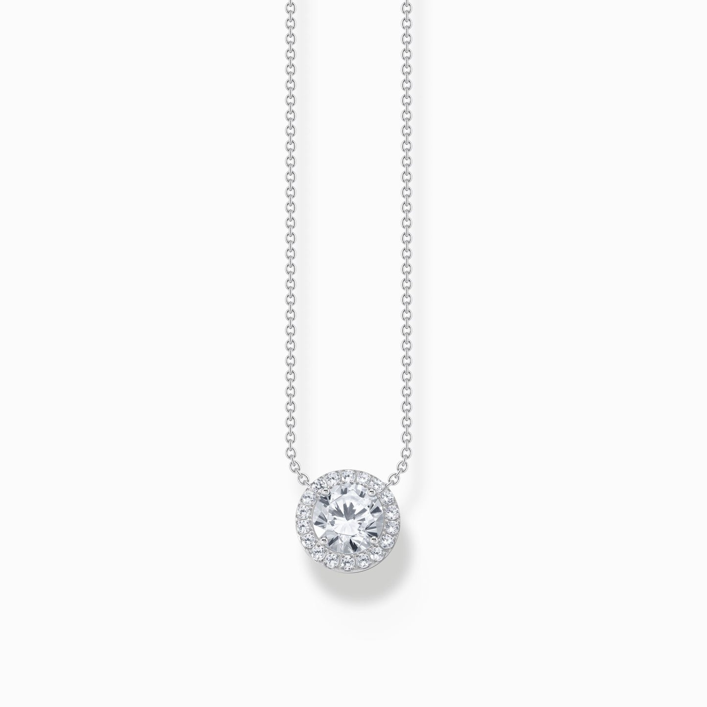 Thomas Sabo Silver Necklace with halo pedant with white zirconia KE2279-051-14
