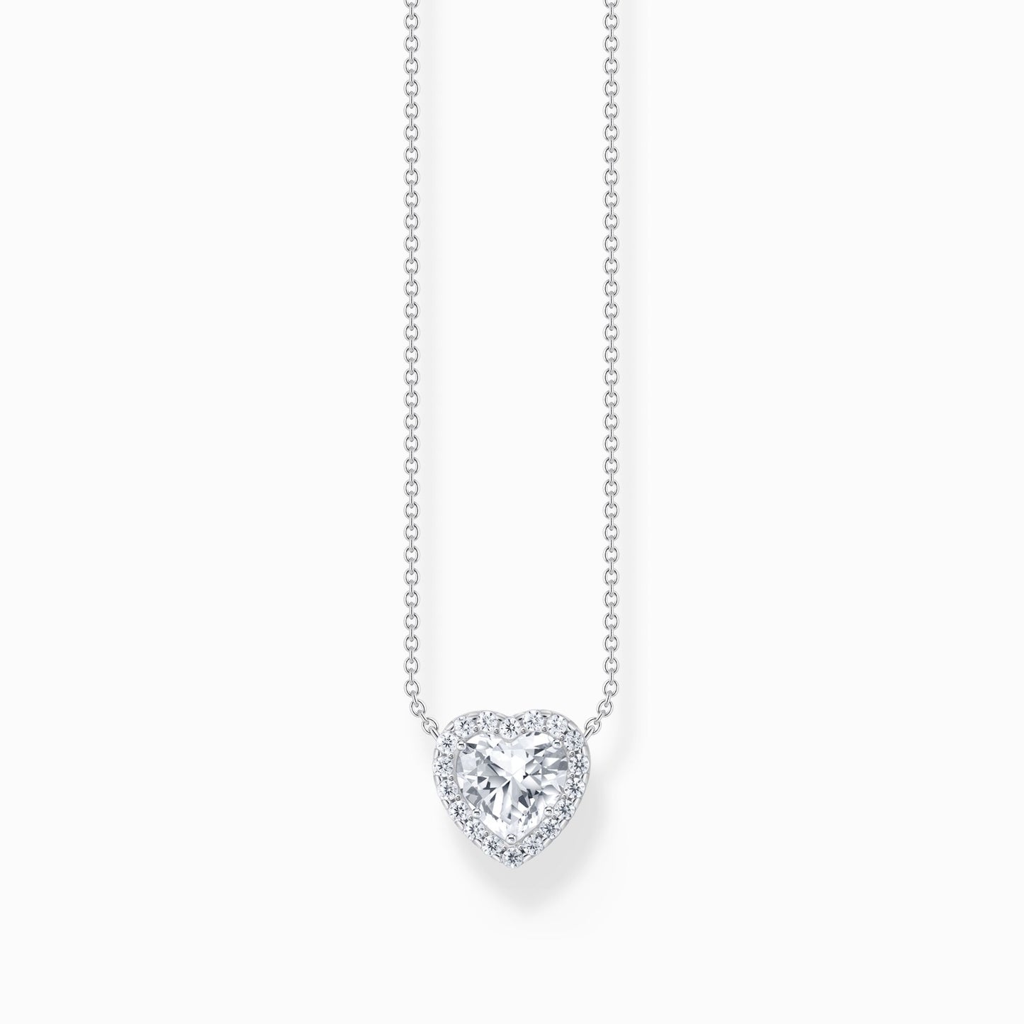 Thomas Sabo Silver Necklace with Heart-shaped halo Pendant KE2280-051-14