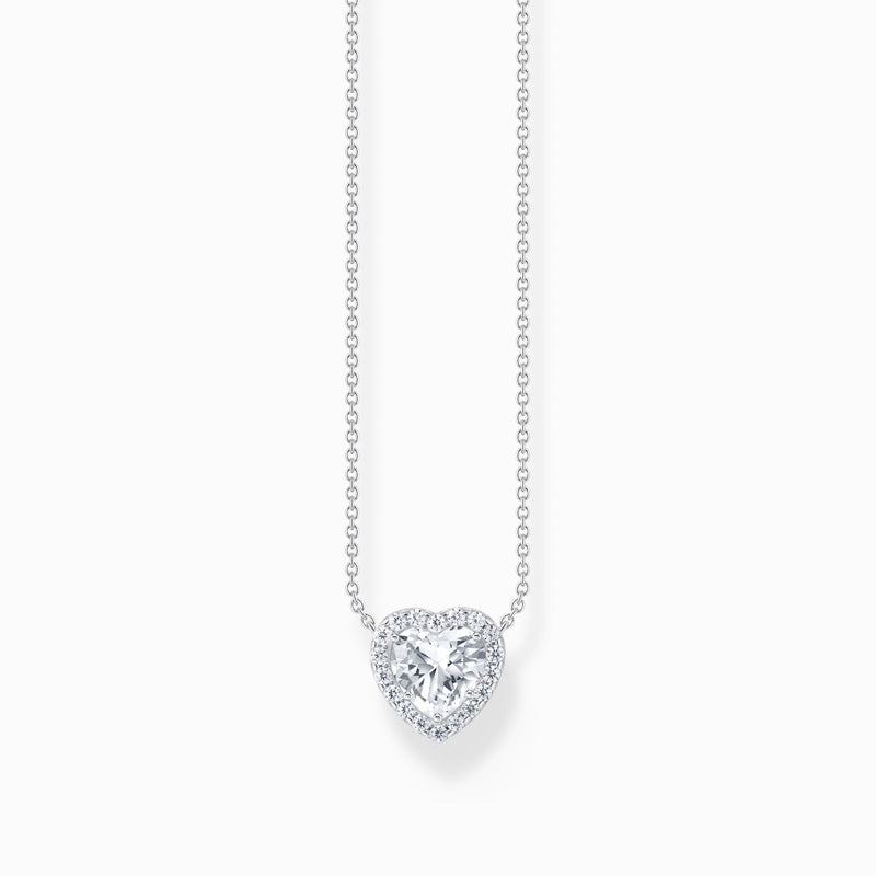 Thomas Sabo Silver necklace with heart-shaped halo pendant KE2280-051-14