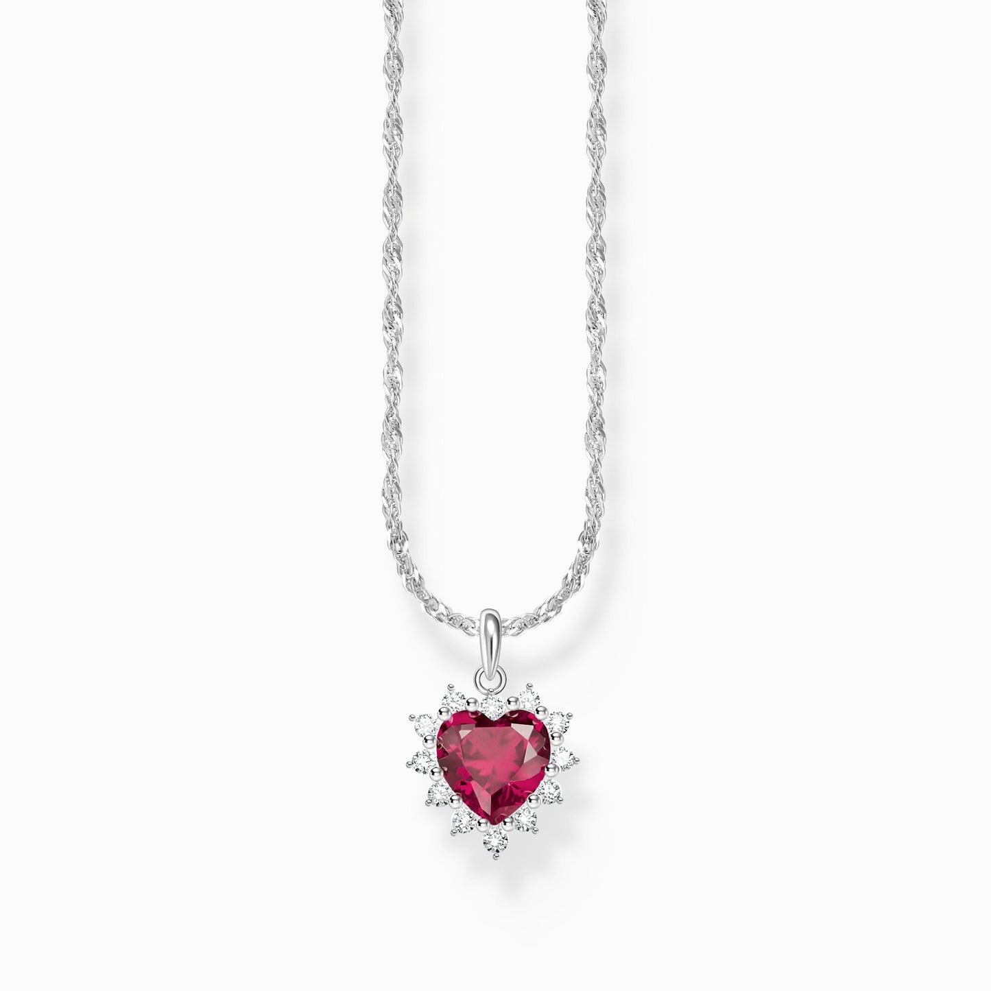 Thomas Sabo Silver necklace with heart pendant Romance KE2305-013-10