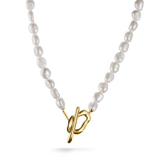 Thomas Sabo Pearl and Gold Plated Necklace KE2320-430-14-L45