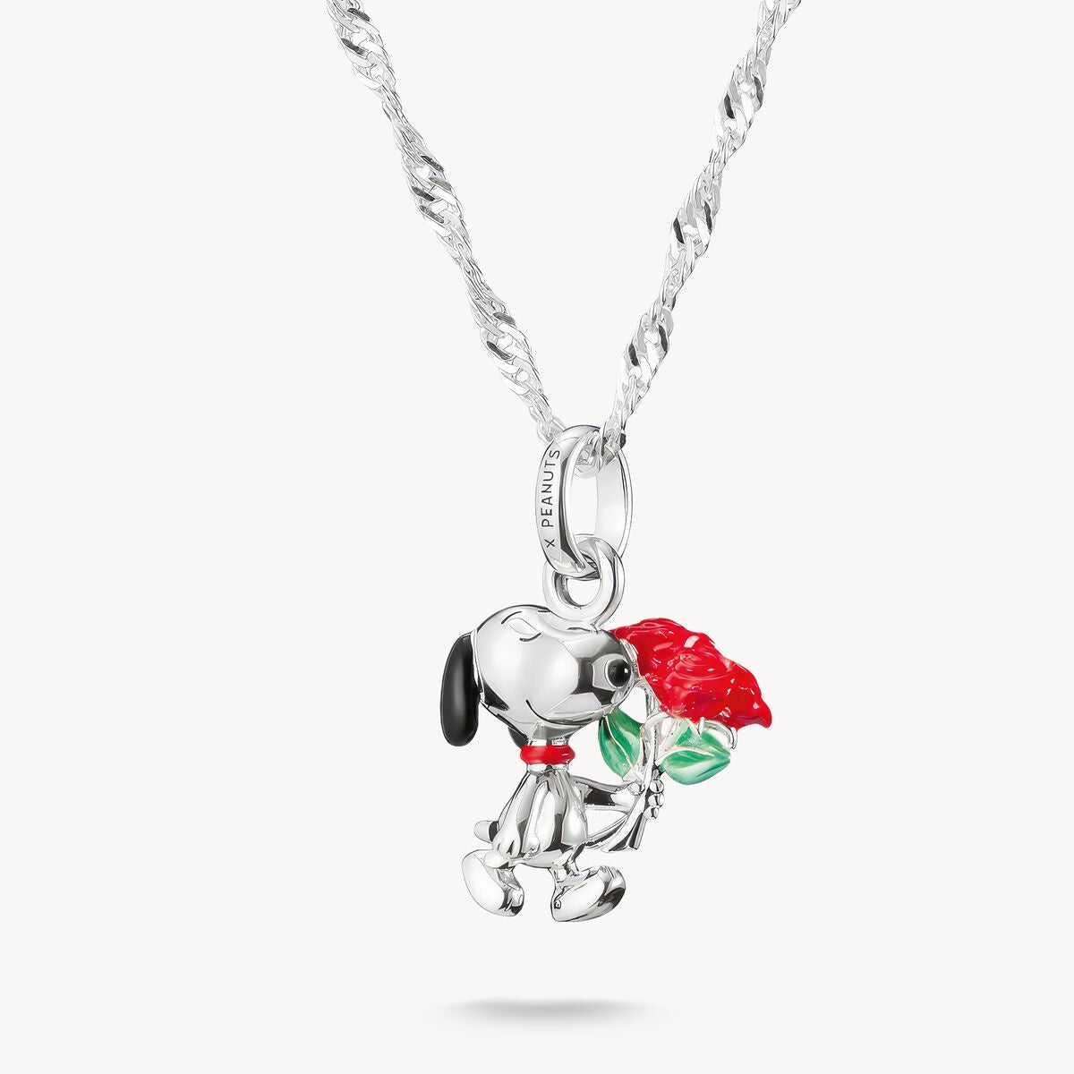 Thomas Sabo Silver Snoopy with Rose on Chain KE2353-664-7