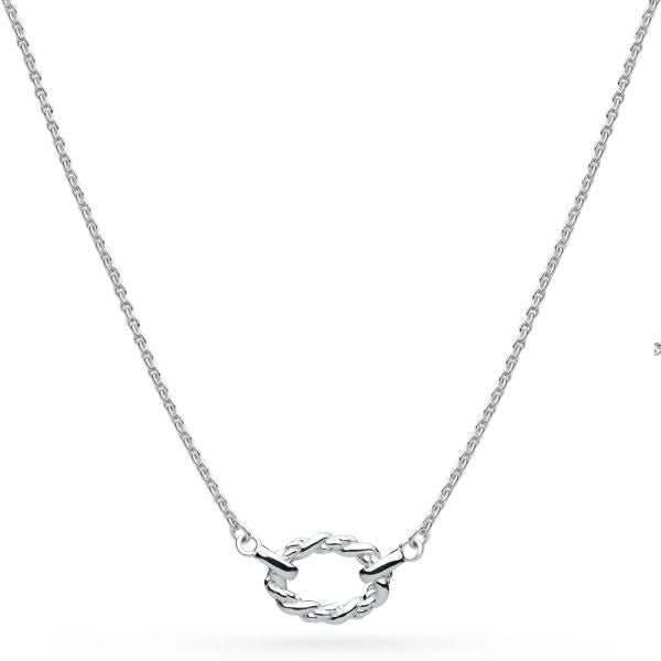 Kit Heath Silver Marina Rope Twist Oval Mini Necklet 91073RP