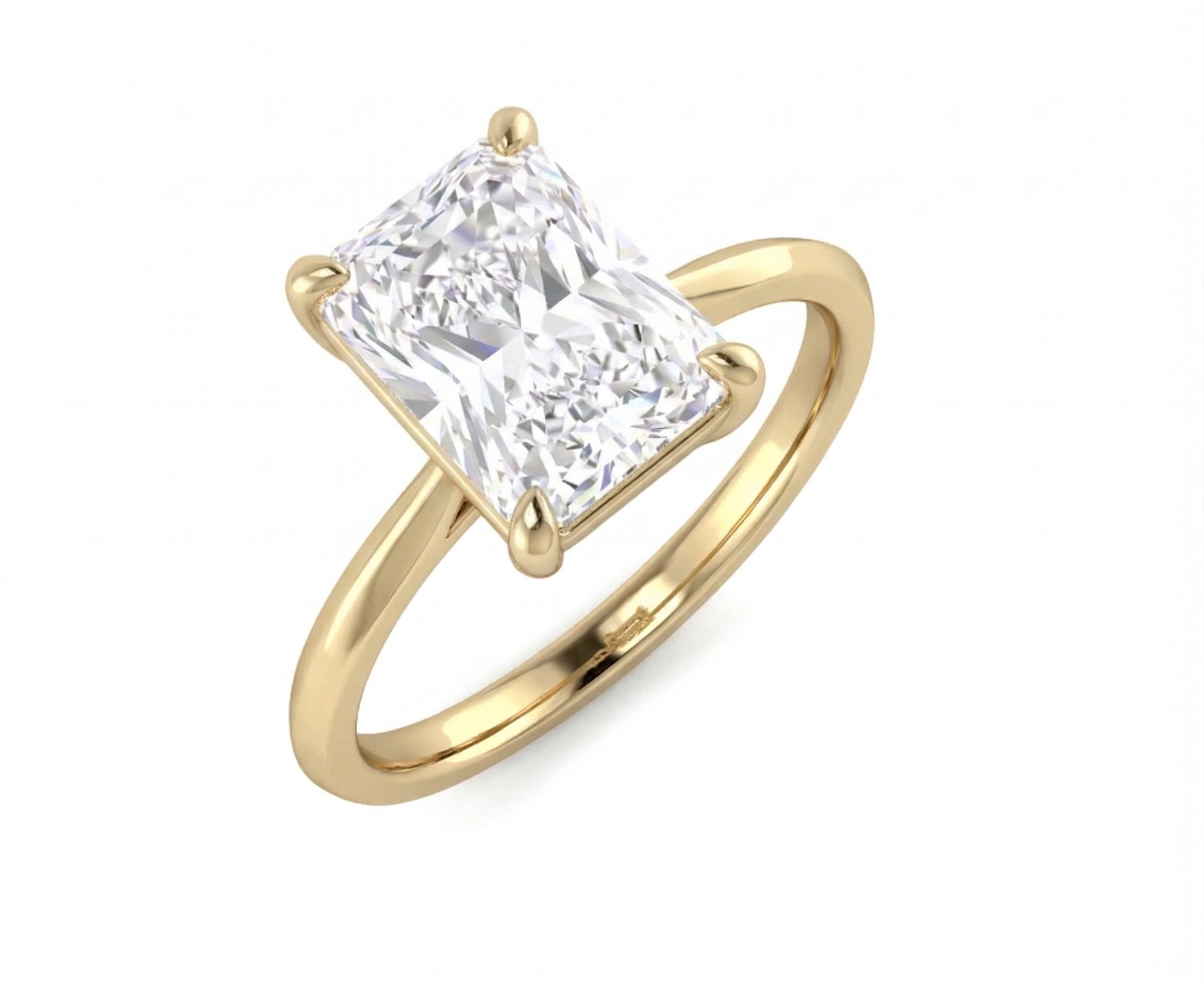 18ct Gold Lab Grown Diamond Radiant Cut Solitaire 2.08ct