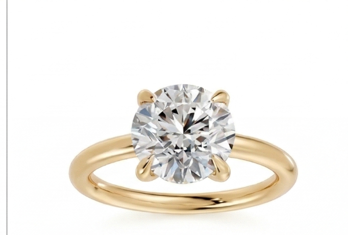 18ct Gold Lab Grown Diamond Solitaire Ring - Brilliant Cut