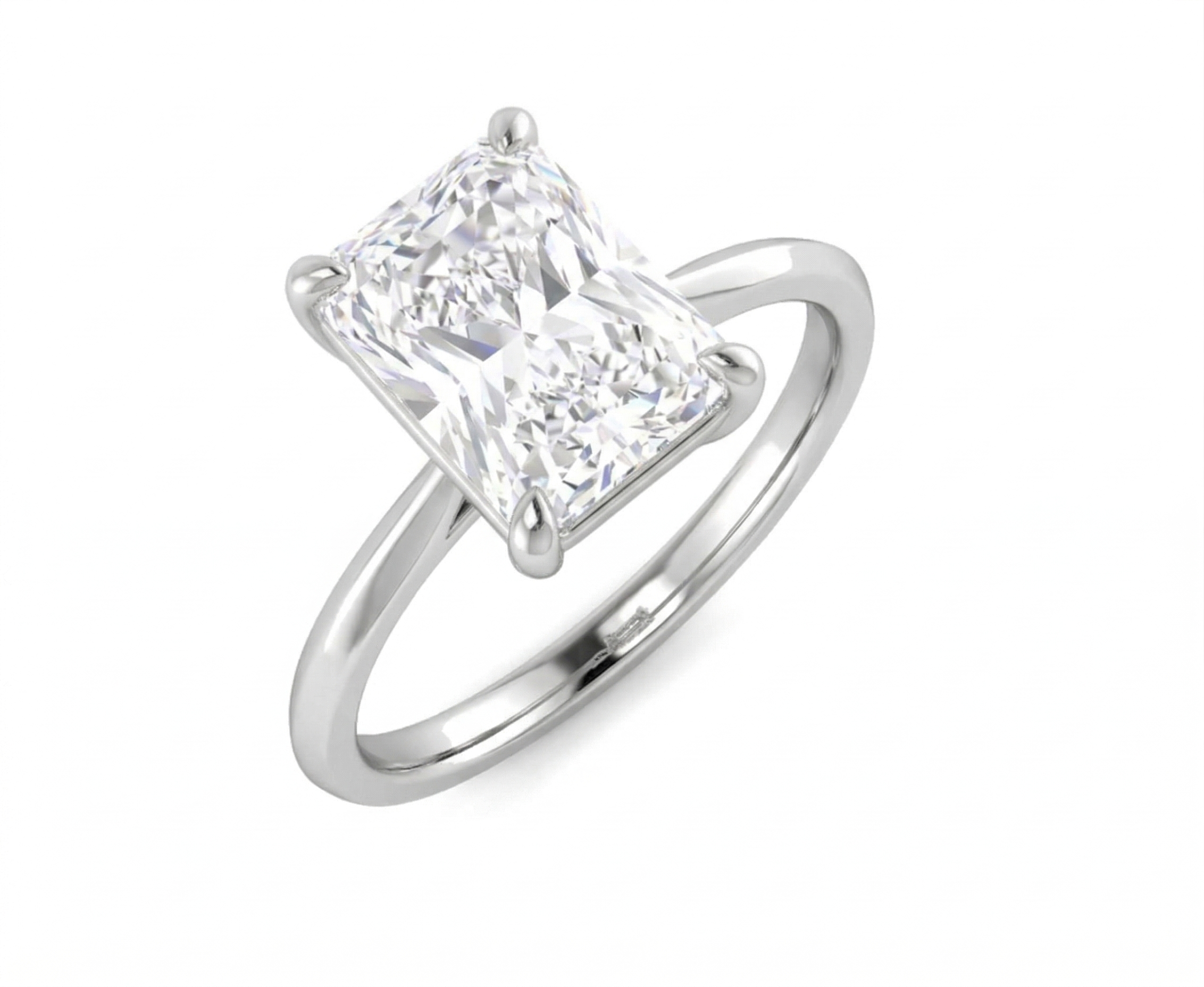 Platinum Lab Grown Diamond Solitaire Ring - Radiant Cut – Monaghans ...