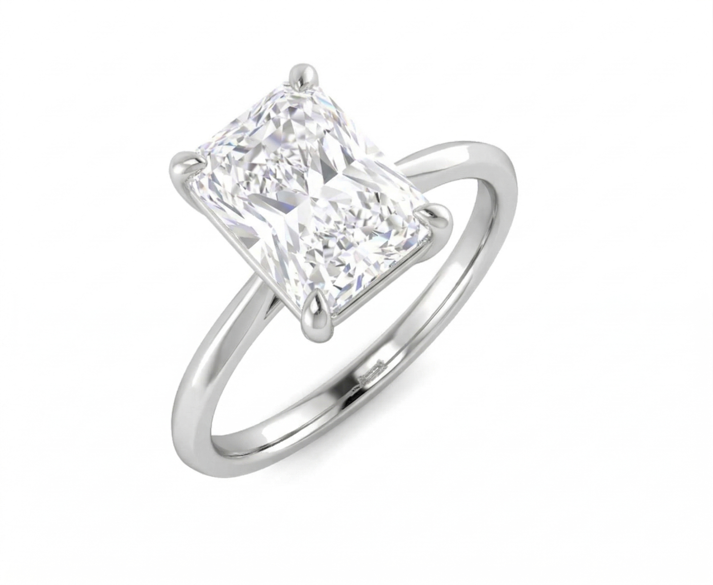 Platinum Lab Grown Diamond Solitaire Ring - Radiant Cut