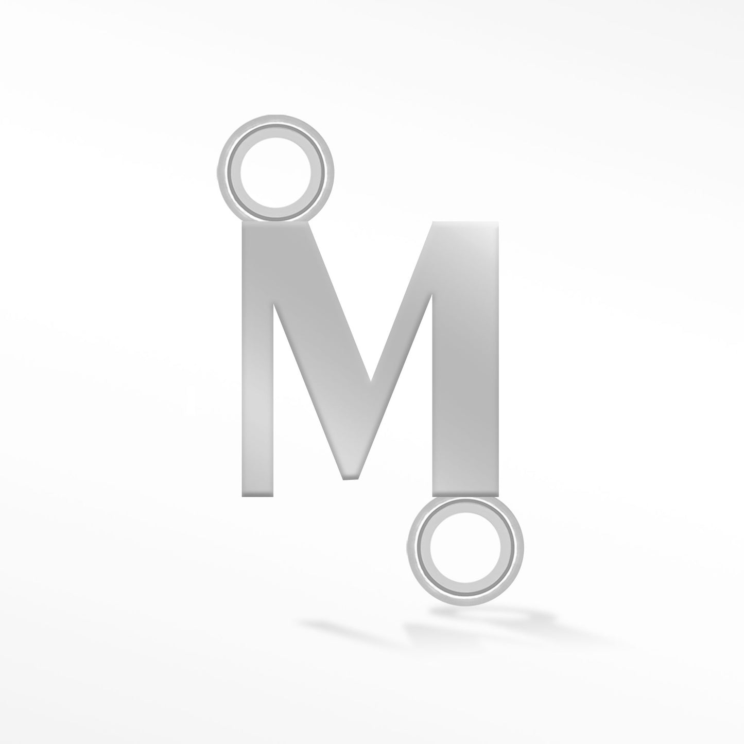Perma Jewel Silver Alphabet Connector M NW1173