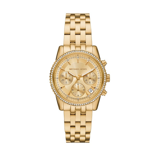 Michael Kors Mini Bryant Pavé Gold-Tone Watch MK7530