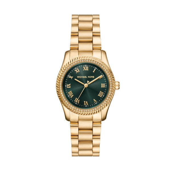 Michael Kors Lexington Gold Tone Green Dial Watch MK7622
