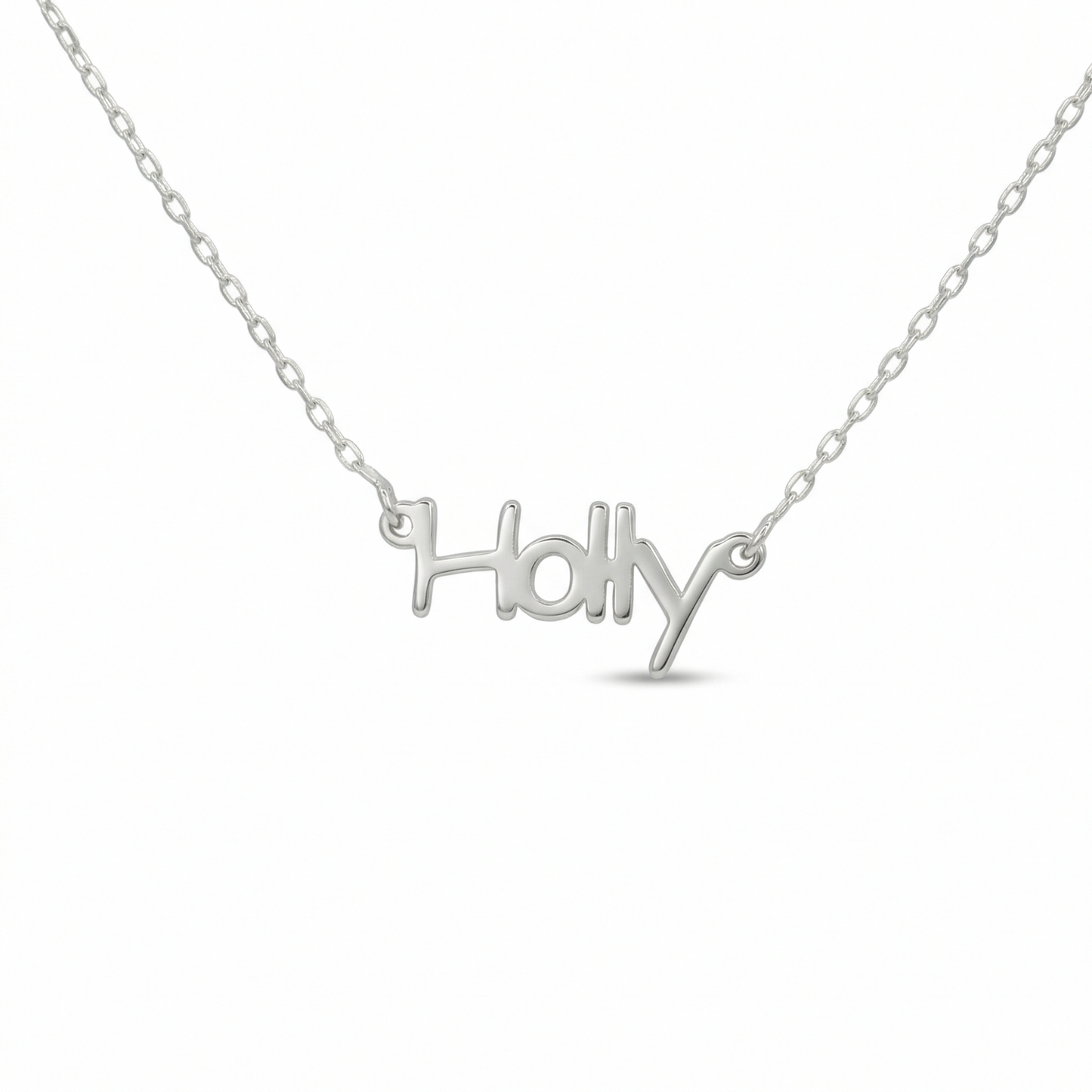 Sterling Silver Personalised Name Necklace - Cute Font