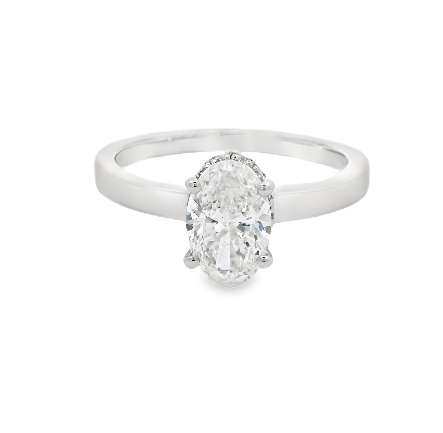 Platinum Hidden Halo Solitaire Diamond Ring 1.00ct G SI2