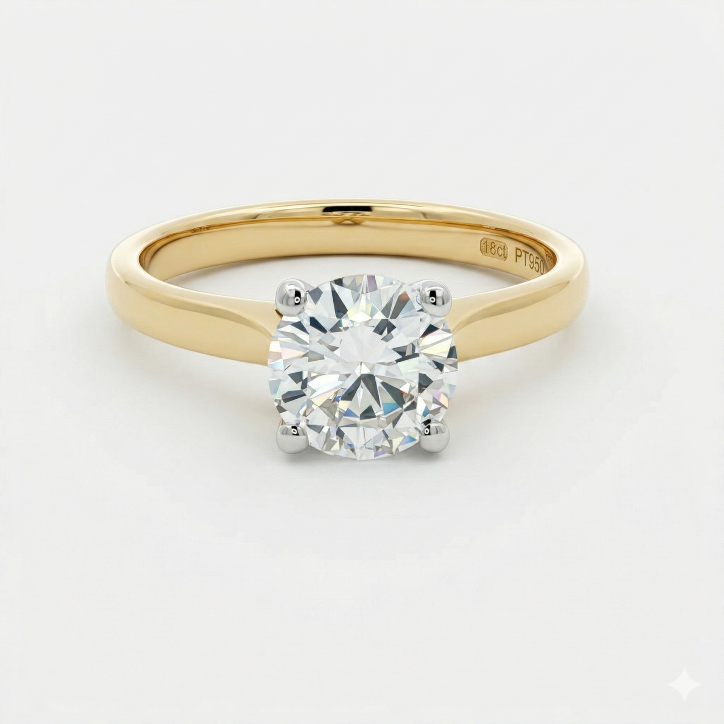 18ct Gold & Platinum Solitiare Diamond Ring 1.14ct H/VS2