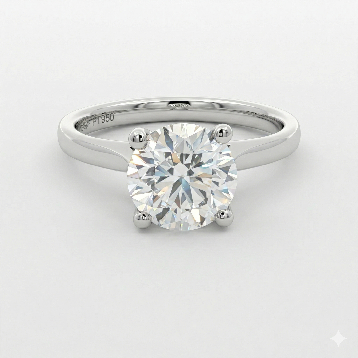 Platinum Lab Grown Solitaire Diamond Ring 2.00ct D VS2