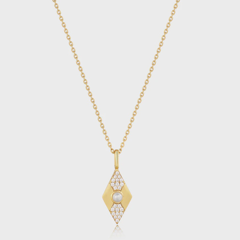 Ania Haie Gold Pearl Geometric Pendant Necklace N054-03G