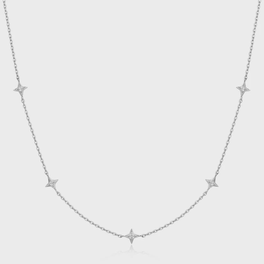 Ania Haie Silver Stars Station Necklace N061-04H