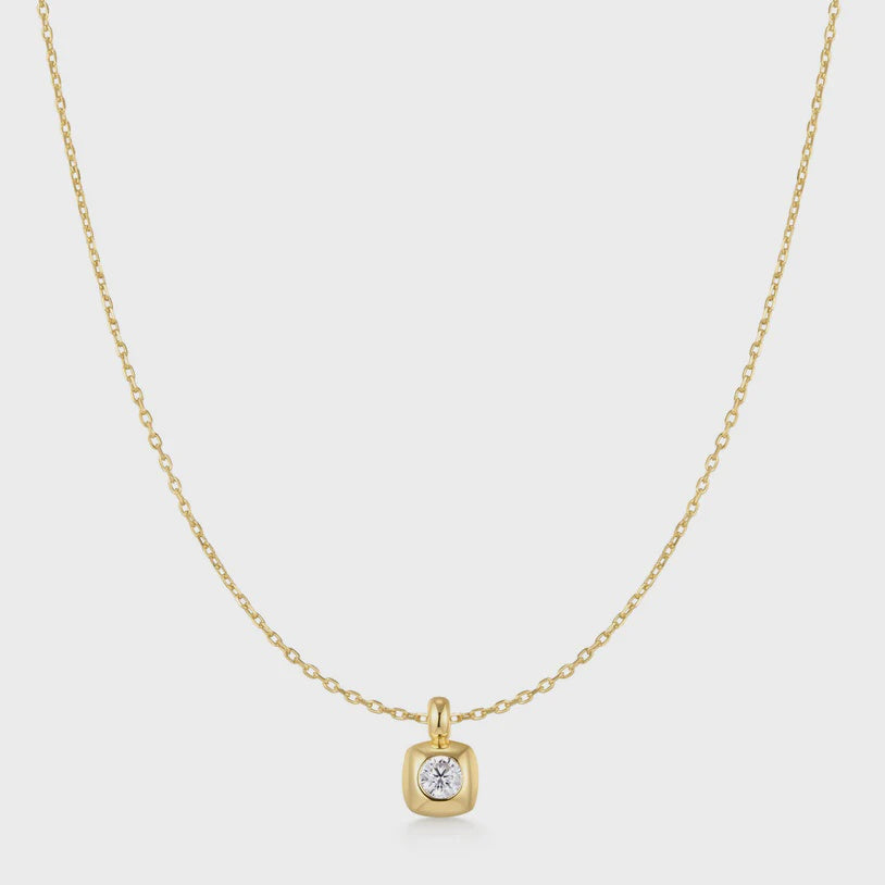 Ania Haie Gold plated Modern Bezel-Set Solitaire Necklace N072-01G