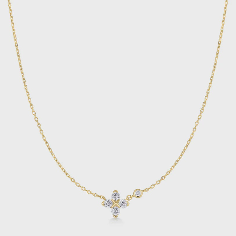 Ania Haie Gold plated Sparkling Lucky Clover Necklace N074-04G
