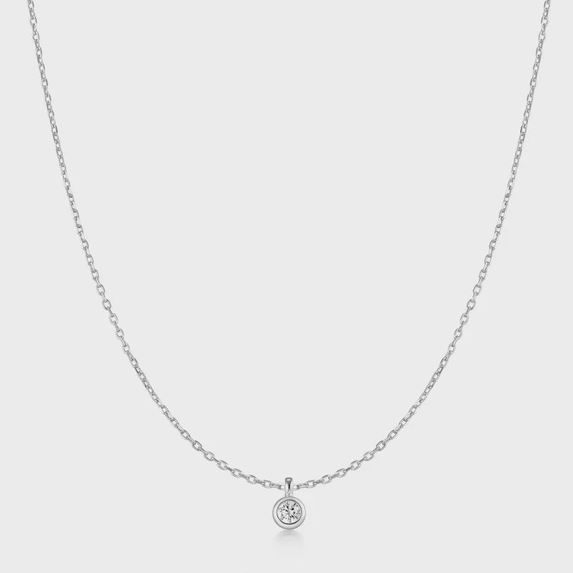 Ania Haie Silver Classic Bezel-Set Solitaire Necklace N075-01H
