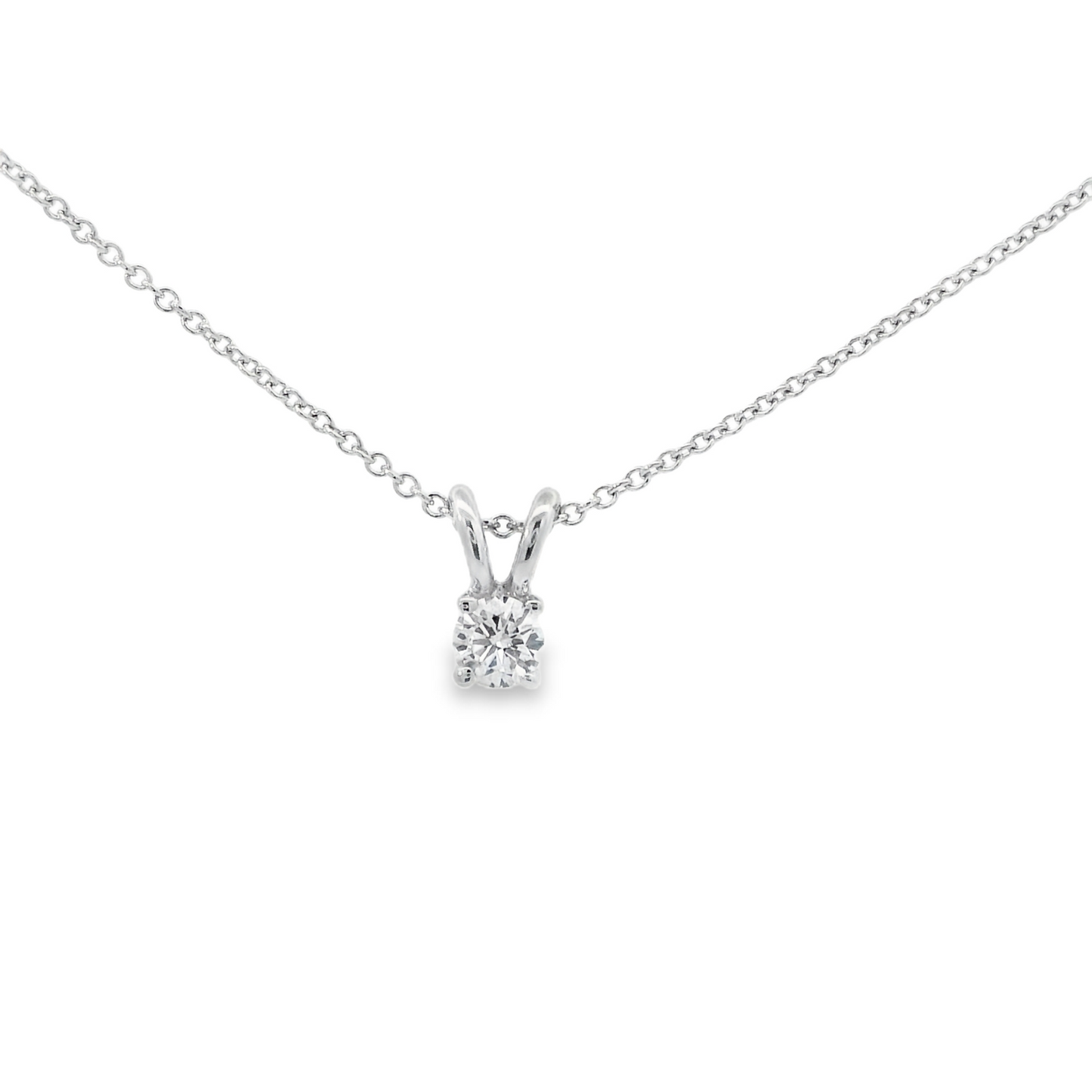 9ct White Gold Diamond Necklace 0.13ct