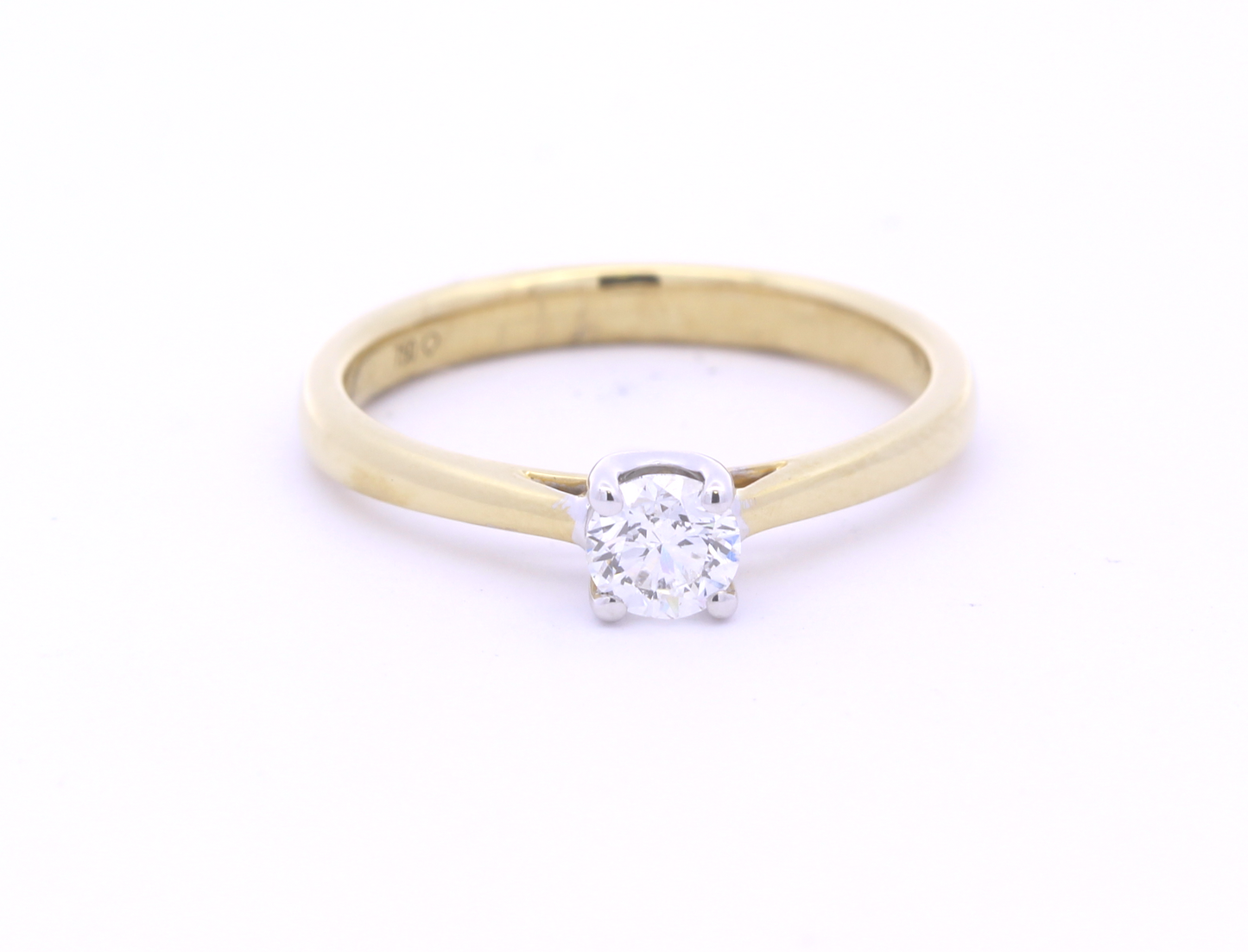 18ct Yellow Gold Diamond Solitaire Ring 0.35ct