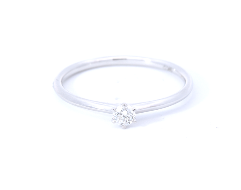 9ct White Gold Diamond Solitaire Ring 0.12ct