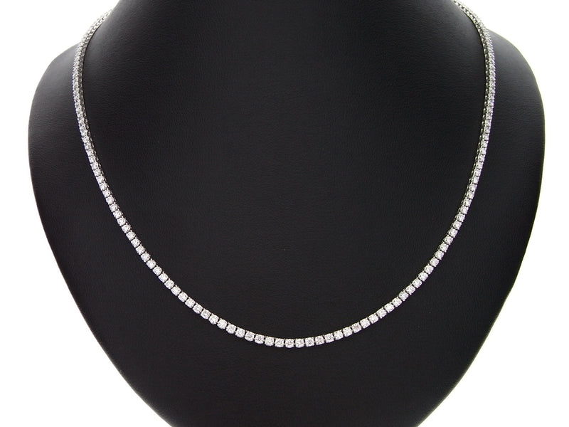 18ct White Gold Diamond Line Necklace 4.70ct