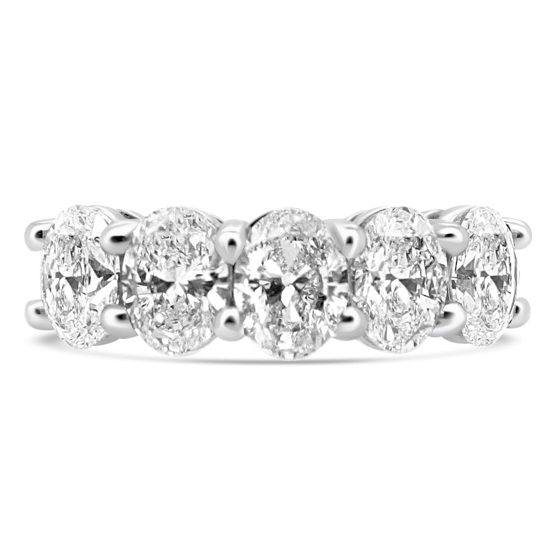 Platinum Oval Cut Five Stone Diamond Ring 1.03ct