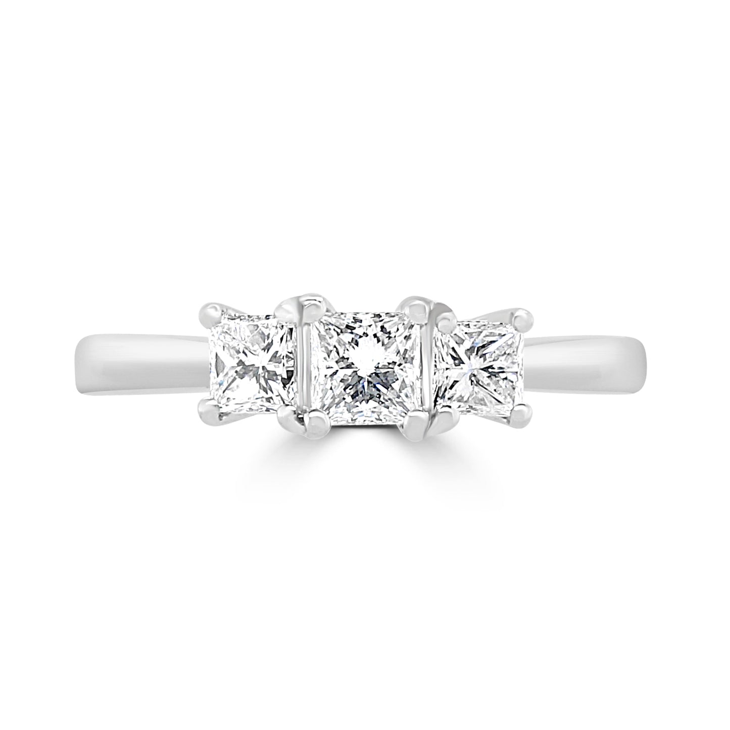 Platinum Princess Cut Diamond Trilogy Ring 0.58ct - RN6638