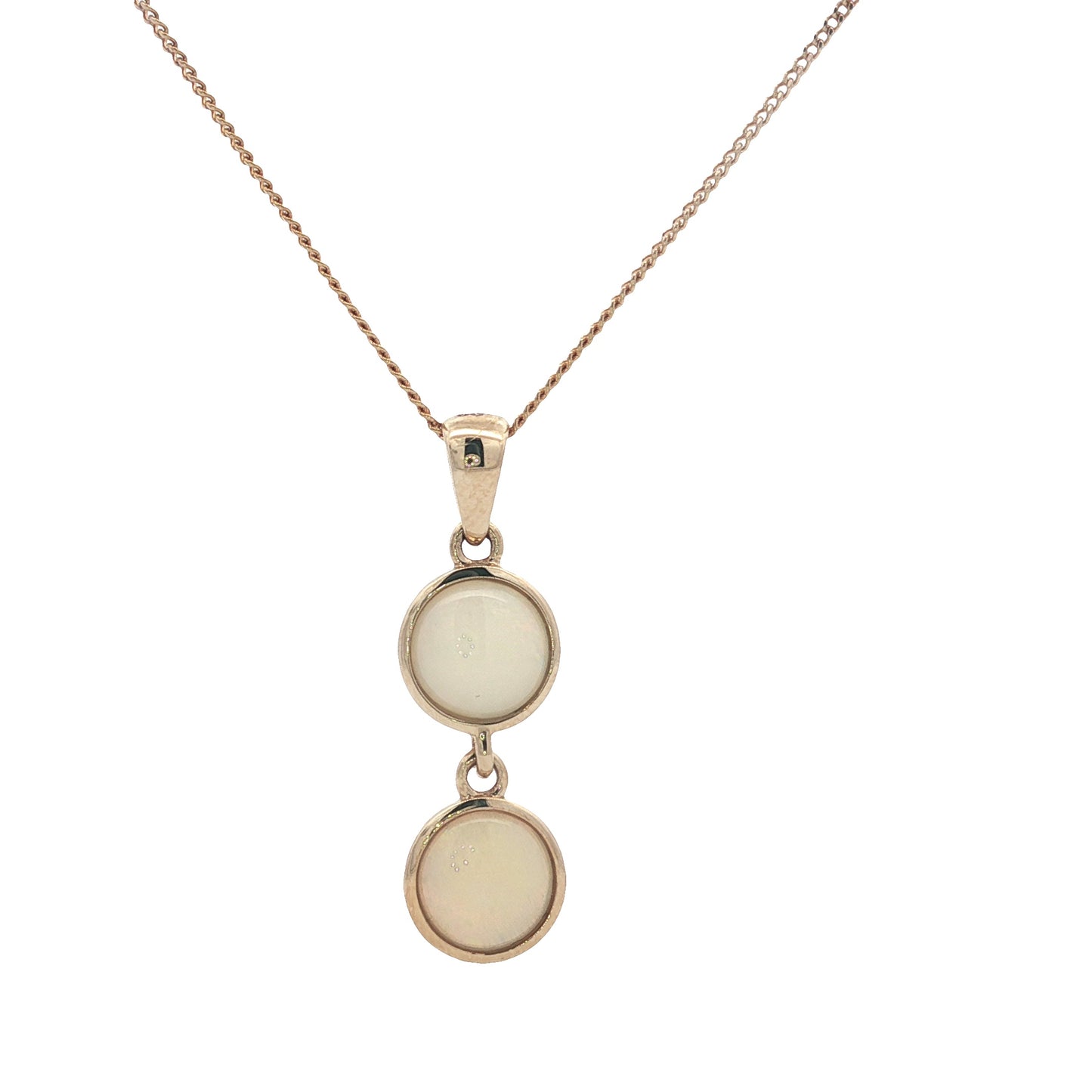 9ct Gold Double Solid Opal Pendant