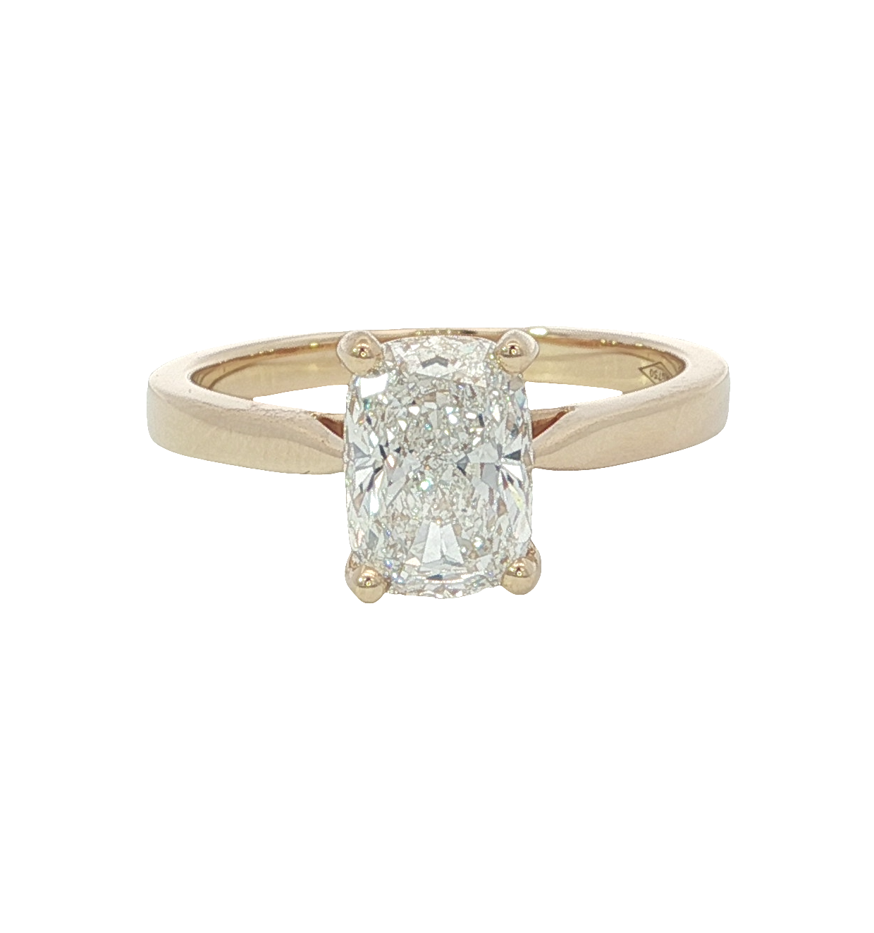 18ct Gold Lab Grown Diamond Ring - Cushion Cut 1.50ct D/VS1