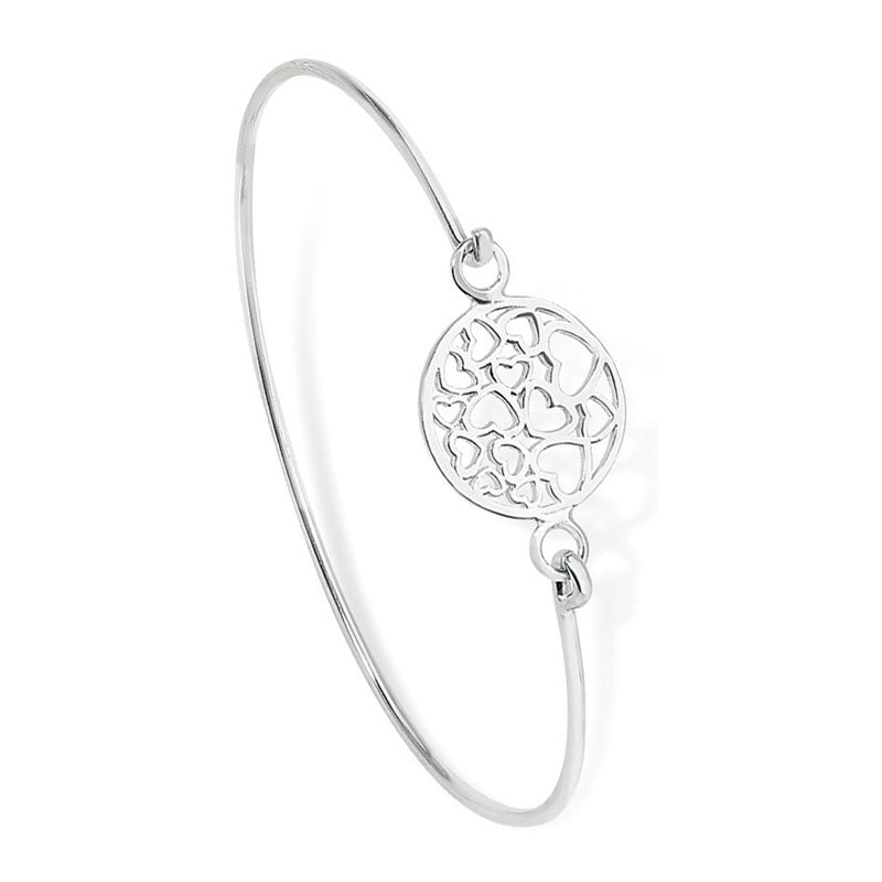 Silver Heart Detail Bangle