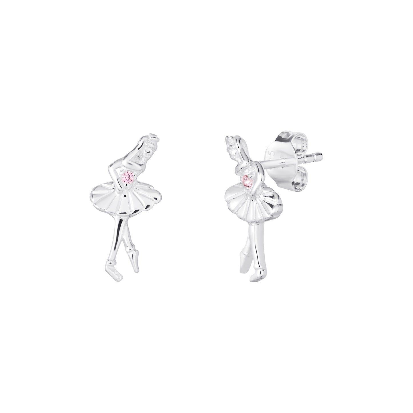 Silver CZ Ballerina Style Earrings SE568A