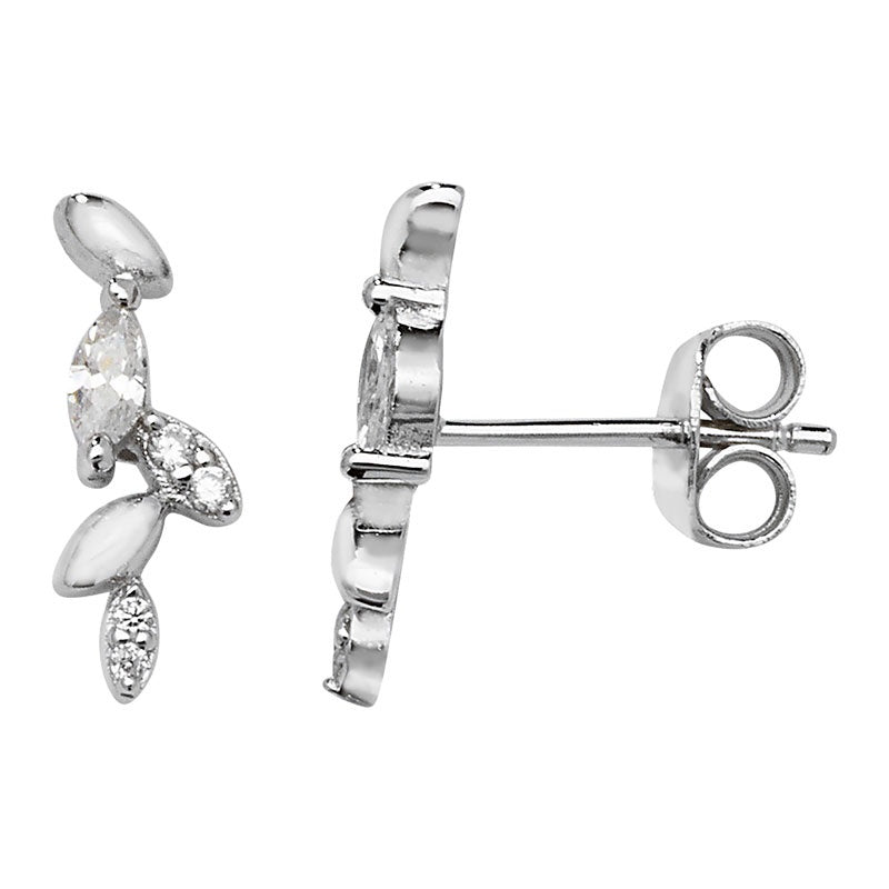 Silver CZ Detail Earrings SE571B