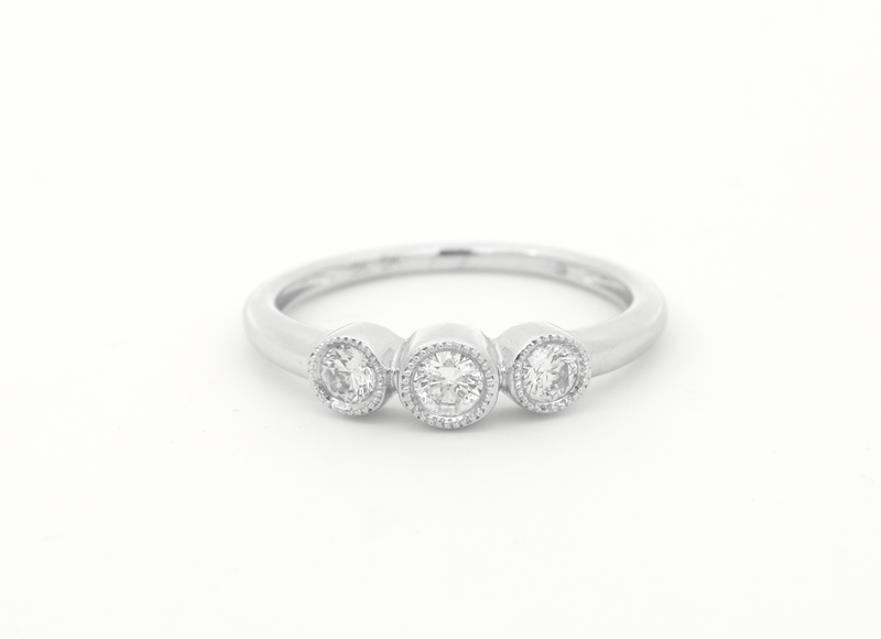 9ct White Gold Trilogy Diamond Ring - SKR14236-33