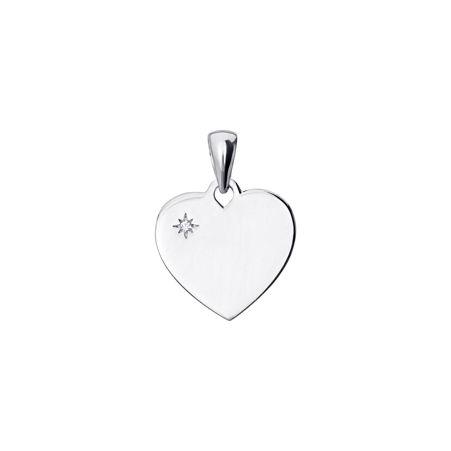 Silver CZ Heart Pendant