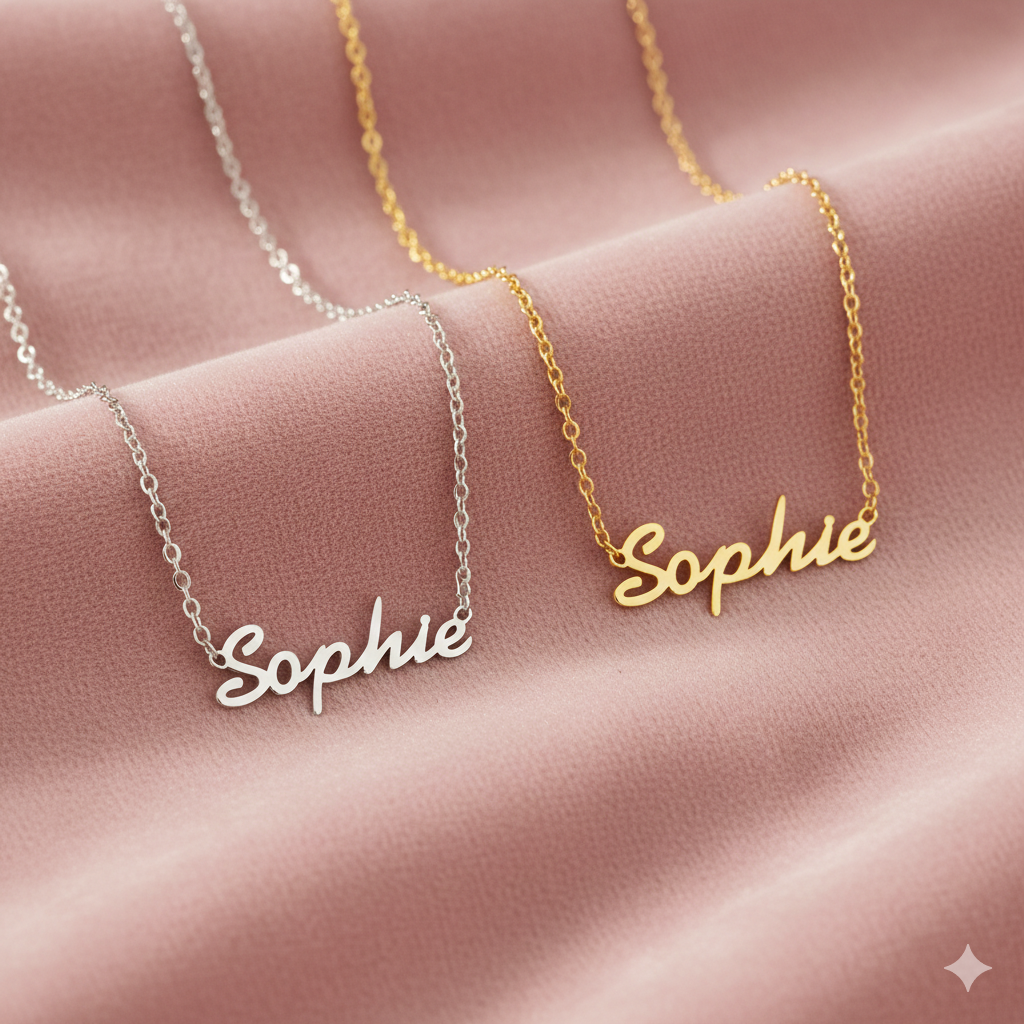 Sterling Silver Silver Name Necklace 328