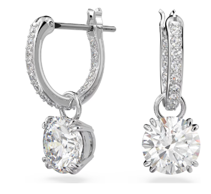 Swarovski Stilla Silver Tone Drop Earrings 5649007