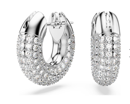 Swarovski Dextera Silver Tone Hoop Earrings 5689680