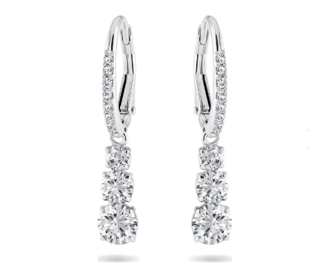 Swarovski Stilla Drop Earrings Silver Tone 5689706